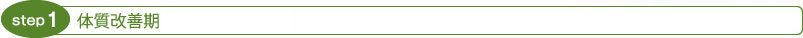 step1 体質改善期(体質改善期（週1?2回、1ヶ月目）