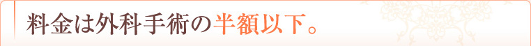 料金は外科手術の半額以下。